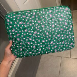 Kate Spade Green and Purple Floral Laptop Sleeve